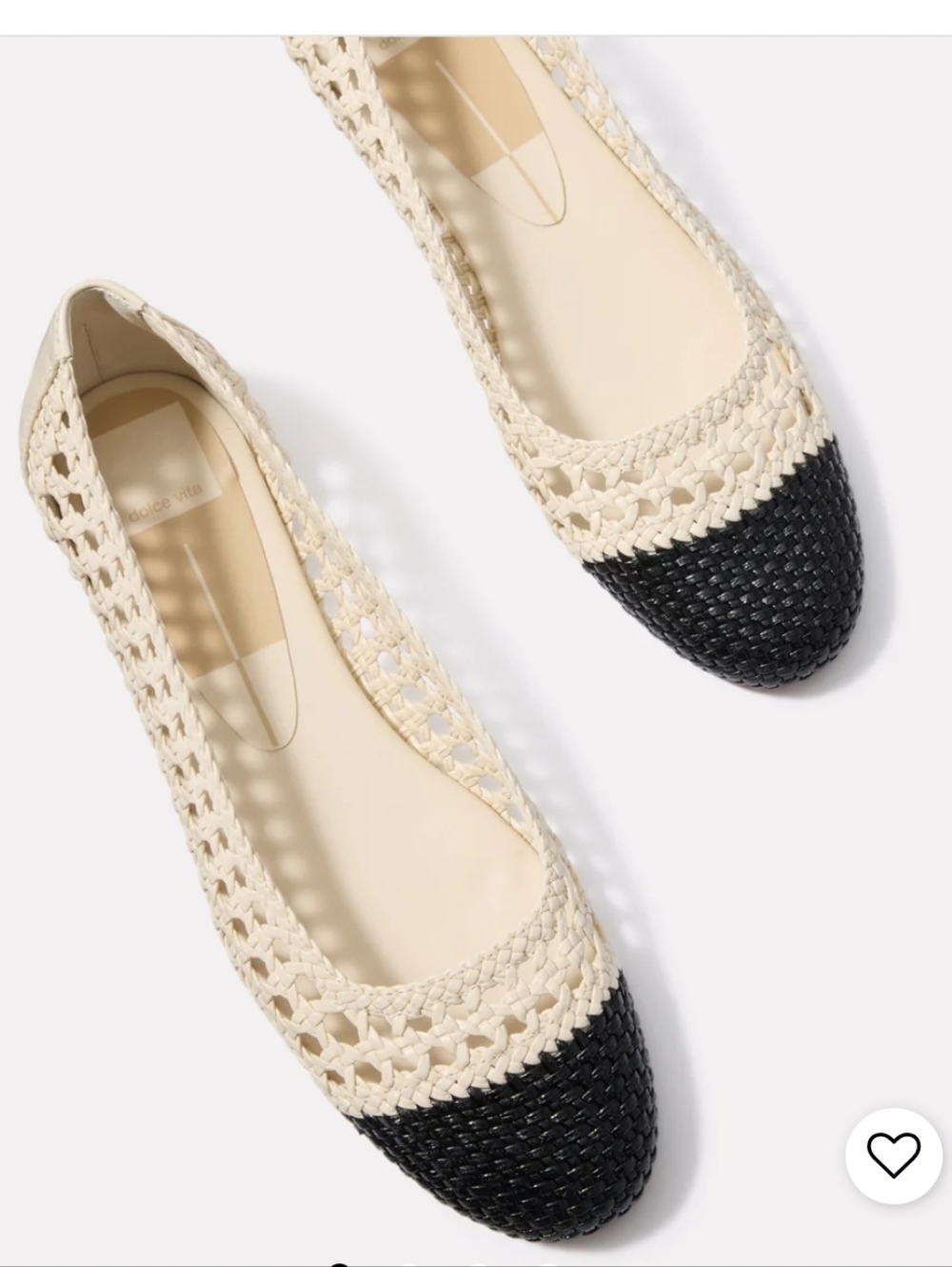 Dolce Vita Catia Flat in Black and Cream